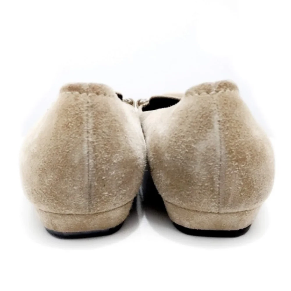 Prada Luxury Cream Suede Flats with Silver Detail- Size 10 - Picture 6 of 8